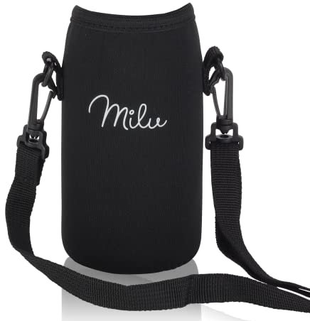 Milu Sac en néoprène pour gourde en acier inoxydable 350 ml, 500 ml, 750 ml, 1000 ml – Pièce de rechange – Sac isotherme pour les déplacements – Avec dragonne (750 ml)