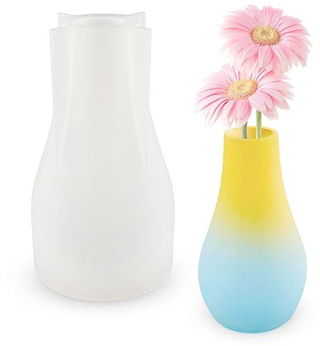 Vase Epoxidharz Silikonform DIY Vases Resin Formen, Epoxidharz Silikon Vase Formen zur Herstellung von Stifthaltern, Vasen, Kristallflaschen, Aufbewahrungsflaschen und dekorativen Ornamenten