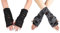 FEOYA Damen Armstulpen Gothic Handschuhe Fingerlosen für Kostümparty Halloween Karneval Party Cosplay 2 Paar