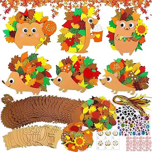 Bastelsets für Kinder Herbst,24 Stück Herbst Igel Basteln,DIY Filz Bastelset,Kreative Kunst und Bastelbedarf zum Basteln und Dekorieren,Ideale Hängende Deko in Herbst Ostern Frühling,Weihnachtszeit