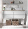 MOB-IN Ensemble Meuble Double Vasque Blanc 120cm + 2 vasques + 2 robinets Sorrento