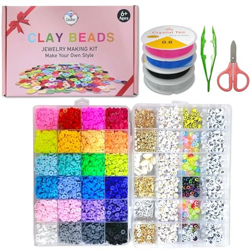 Kit abalorios para hacer pulseras niñas Caja pulseras niña Abalorios niñas Piezas Juego pulseras niña 4 años Regalos originales niña 9 años Juegos manualidades niña 7 8 9 10 años bolas collares