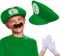 SEMINISMAR Kostuim Zubehor,Grün Mutzen Handschuhen Klebe-Barten fuir Erwachsene und Kinder,kostüm,Brüder Kostüm Hut Cap,Hut Cosplay,Hut Cap Herren DamenKappe fur Verkleidung Karneval Halloween,Grün