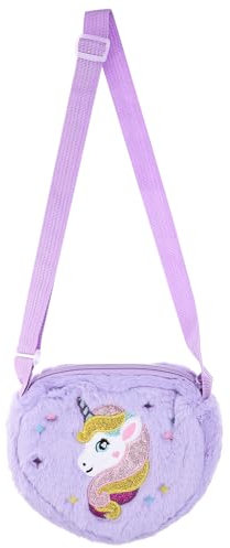 Holibanna Kinder Einhorn PlüSch Schultertasche HerzföRmige Handtasche FüR MäDchen, Weiche Und Bequeme Einhorn Tasche FüR Alltag Und Feste