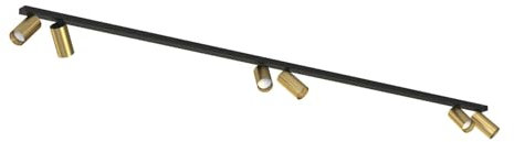 Licht-Erlebnisse Deckenspot 6-flammig 200 cm lang groß GU10 in Schwarz Messing schwenkbar verstellbar Modern Deckenstrahler Deckenlampe Wohnzimmer Küche