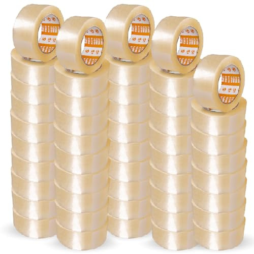 Cinta Embalar, Cinta Adhesiva Transparente, Precinto Embalar, Cinta de Embalar Cajas Mudanza y de Envío, Cinta Embalaje Transparente Ancha 36 mm x 66 m - SIDI (48 uds)