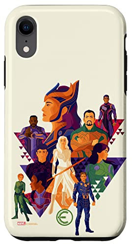 Hülle für iPhone XR Marvel Eternals Team der unsterblichen Wesen Bold Off White