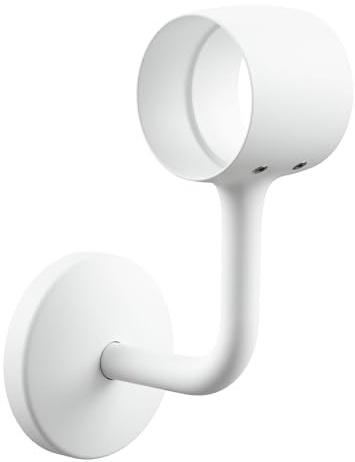 Rothley Staircase Handrail Connecting Wall Bracket, 40mm, Matt White | Covers the join between tubes to prevent movement, with a plastic insert to protect from scratches and covered fixings.