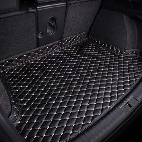 AIRAU Auto Leder Kofferraummatte für Opel Mokka B 2020-2024, rutschfest Kofferraumwanne Kofferraum Schutzmatte Kofferraumschutz Interieur Zubehör,B/Black beige