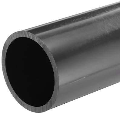 QUARKZMAN Tube Rigide en PVC Tube Rond 53,6mm ID 63mm OD 20cm Longueur Gris Foncé pour Conduite d'Eau, Manchon de Câble