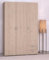 Armoire VARIA - Décor chene et blanc - 3 portes - 2 tiroirs - 120,3 x 185 x 51,3