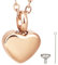 CREATCABIN Collana Urna A Cuor Ceneri Gioielli Cremazion Ciondolo in Acciaio Inossidabil Mini Urna Ciondolo Urna in Oro Rosa Catena Portacavi No A Imbuto Im meabil Donn Uomini 12x17mm