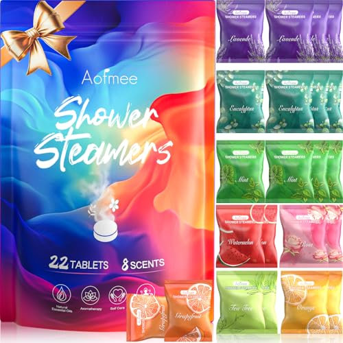 Aofmee Shower Steamers Aromatherapy 22 Pack - Shower Bombs Gift Set for Women and Men, Shower Tablets with Essential Oils for Relaxation, Pamper Self Care Birthday Gifts for Her/Him, Mum or Wife