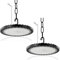 papasbox 2 Stück 300W LED Werkstatt Deckenleuchte Werkstattleuchte Kaltweiß Deckenstrahler | UFO Lampe für Werkstattlampe LED Hallenbeleuchtung Hallenstrahler Industrielampe