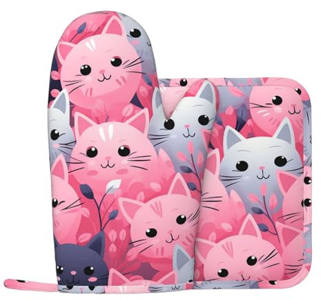 Lot de 2 maniques et maniques en silicone pour chat - Antidérapantes et résistantes à la chaleur