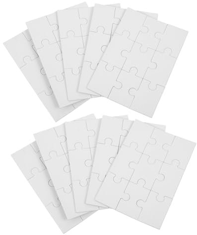 HAWILLOSCH 10blätter Leere Puzzle-Graffiti Blättern DIY-bastelpuzzles Zum Bemalen Leere Puzzleteile Für Lustige Familienaktivitäten Und Geschenke