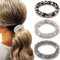 Reaky Haargummis mit Strasssteinen, elastisch, silberfarben, 3 Stück, Kristall-Haargummis, Haarschmuck für Damen