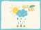 Postkarten Sprüche Alles wird gut Karte mit Sonne Wolke und Blumen für positive Botschaften an Freunde Familie oder Kollegen Fröhliches Design mit Regenwolke und Sonnenschein