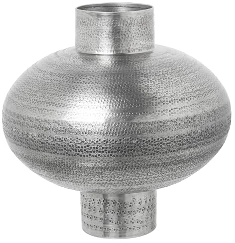 JARRÓN ALUMINIO TALLADO PLATAENVEJECIDA_°33X33CM