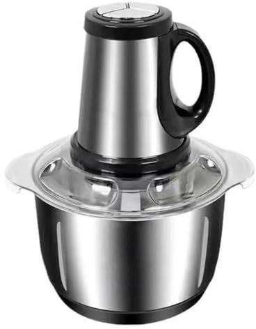 Mini tritacarne Elettrico, Tritatutto da 400 W, Ciotola in Acciaio Inossidabile da 5 Litri, tritacarne per Verdure e Carne, Controllo a 3 velocità, con 5 Lame, per Carne, Verdure, Frutta