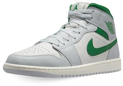 Air Jordan 1 Mid Men's Shoes (DQ8426-142, ummit White/Pure Platinum/Sail/Pine Green), Ummit White/Pure Platinum/Sail/Pine Green, 10.5 UK