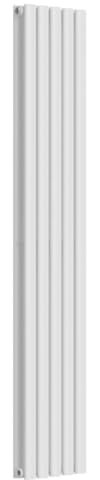 Lux Heat White Oval Vertical Double Panel Designer Radiator 1600mm (H) x 300mm (W)