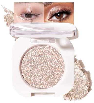 Glitzer Lidschatten, Hochpigmentierter & Wasserdicht Glitter Eyeshadow mit Diamond Funkeln, Langanhaltend & Glatt Pulver, Verblendbar & Faltenfreies Augen-Makeup, Metallisch Schimmernde Finish