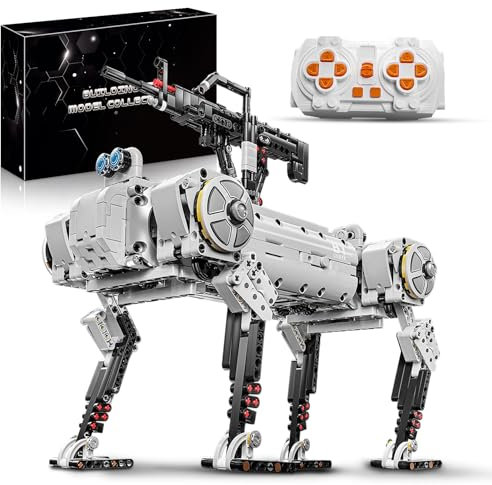 HIGH GODO Technik Roboter Hund Klemmbausteine, 1620 Teile Ferngesteuertes Robot Dog Waffenkontrolle und Abfuhr, Bausteine Set Geschenke Spielzeug für Erwachsene und Jungen ab14 Jahren +