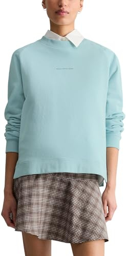 Marc OߴPolo Denim Damen Sweatshirt aus Bio-Baumwolle mit Raglanärmeln, Türkis (Blue Fog), M