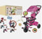 Vitamina G Evolution Triciclo Passeggino 3-in-1, con Parasole Reclinabile, Seggiolino Rotante 180°, da 10 Mesi a 3 Anni, Rosa