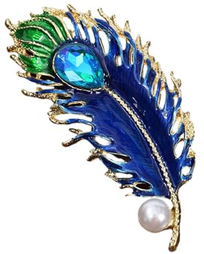 Pfauen-Brosche im Vintage-Stil mit schimmernden Strasssteinen für formelle Veranstaltungen, Mode-Kleidungszubehör, As show, Metall