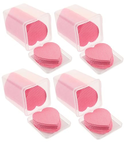 TOGEVAL 4 Boxen Boxen Nagelreinigungspads Herzförmig Lintfreie Nagelkleberentferner Tücher Weiche Baumwollpads Für Gel Acryl Nägel Entfernen Maniküre Zubehör