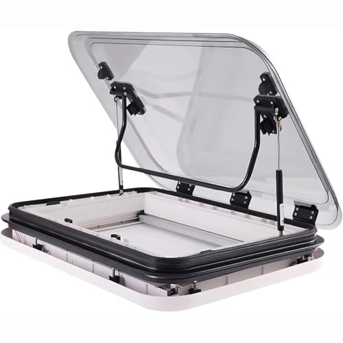 WHYYDSS RV Caravan Roof Vent, RV Sunroof Large Caravan Camper Roof Window Vent Kit w/LED Lights, Motorhome Window, Van Roof Vent, Caravan Skylight, External Side Window 80x50cm
