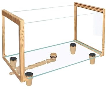 Aquarium Wooden Frame Turtle Aquarium Ultra White Glass Fish Tank Transparent Mixing (60 x 28,5 x 28,5 cm)