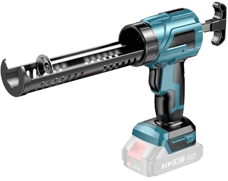 Akku Kartuschenpresse mit Akku-18V, Elektrische Kartuschenpistole, Akku-Silikonpistole, Elektrische Silikonpistole, 4 Geschwindigkeiten, für 300ml Kartuschen (Blue-Keine Batterie)