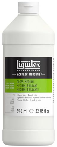 Liquitex 5032 Professional Glanz Gel Medium und Firnis für Acrylfarben, erhöht den glanz von Acrylfarben und verbessert den Farbfilm & Farbtiefe - 946ml Flasche, Transparent
