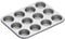 KitchenCraft Bandeja antiadherente para 12 tazas de magdalenas, 35 x 27 cm (14 x 10,5), plateada