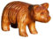 Wogeka Kleiner Bär Braunbär Holz Tier Figur Grizzly Bär Dekoration Handarbeit Schnitzerei Geschenk-Idee KTier64