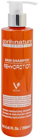 abril et nature - Rehydration - Shampoo für maximale Feuchtigkeit bei trockenem Haar - Stellt natürliche Lipide und gesundes Aussehen wieder her - Professionelle Friseurbehandlung - 250 ml