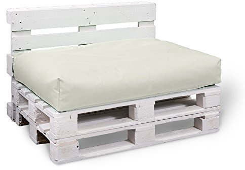 BuBiBag Palettenkissen - Beanbag Sitzauflage für Paletten | Sitzfläche für In & Outdoor | Sitzkissen in 6 Größe & versch. Farbe (80x60x15 cm, beige)