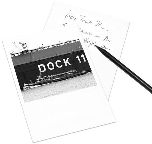 5er-Set Postkarte DIN A6 Hamburg im Retro-Stil - Motiv: Dock 11