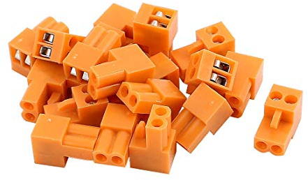 sourcing map 20Pcs 300V HT3.96K 2P 3,96mm Pas Connect bloc borne visPCB Orange