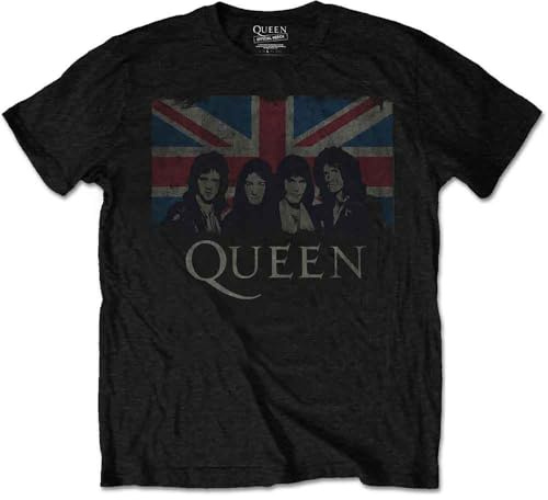 Rock Off officially licensed products Queen Vintage Union Jack T Shirt