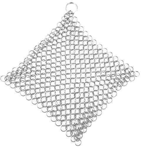BBQ-Toro Edelstahl Ringreiniger | 20 x 20 cm | Topfreiniger für Gusseisen Pfannen und Töpfe | Dutch Oven Reiniger | Ringschwamm, Gusseisenreiniger, Schrubber, Reinigungsgewebe, BBQ Zubehör