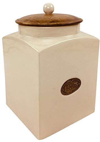 Geko Ceramic Biscuit Jar, Cream, Large, One Size