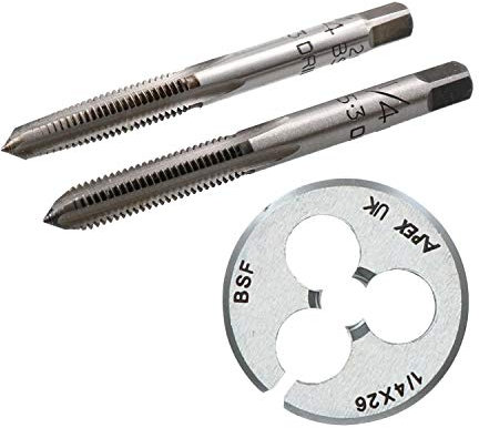 1/4 x 26 BSF Set de tarauds et filieres Taper Plug & Die en acier au carbone