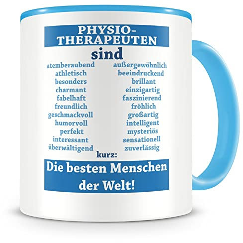 Samunshi® Physiotherapeuten sind Tasse Beruf Geschenk Kaffeetasse Teetasse Kaffeepott Kaffeebecher Becher 300ml hellblau