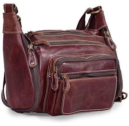 Elegant Leder Gürteltasche Bauchtasche Multifunktionale Hüfttasche mit Reißverschluss Geeignet für Reise Wanderung und Alle Outdoor-Aktivitäten Braun für Damen Herren