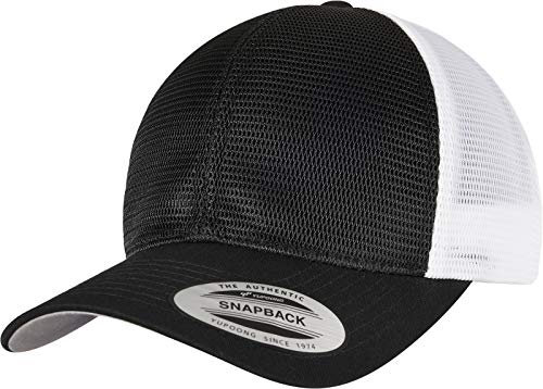 Flexfit Unisex 6360T-360° Omnimesh 2-Tone Cap Baseballkappe, Black/White, one Size