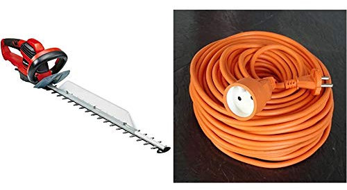 Einhell Taille-haies électrique GE-EH 7067 (700 W, Longueur de coupe 67 cm) & Zenitech - Prolongateur 16A HO5VV-F 2x1,5 Orange 50m